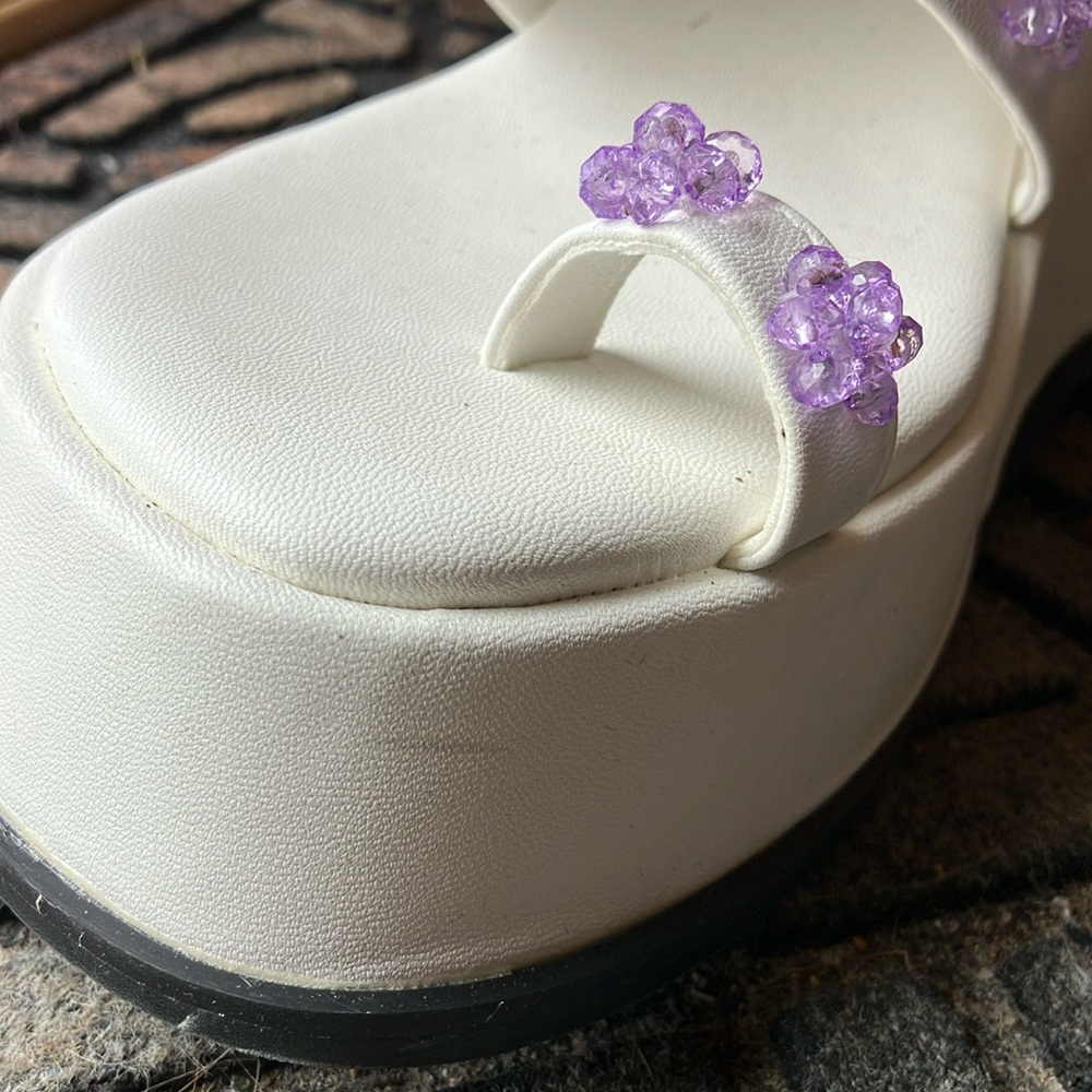dELiA*s White and Purple Women's Platform Sandals DollsKill 7 - Picture 8 of 10